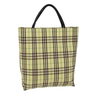 Trendy Inspired Burberry Nova Check Tote Bag Nylon Yellow Auth 72168