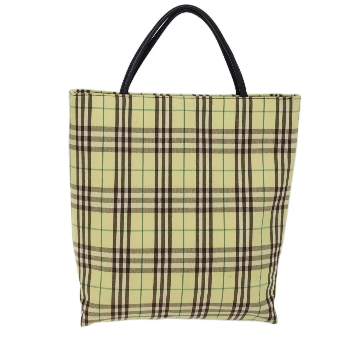 Trendy Inspired Burberry Nova Check Tote Bag Nylon Yellow Auth 72168