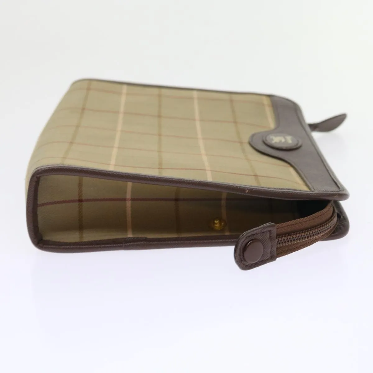 Trendy Inspired Burberryss Nova Check Clutch Bag Canvas 2set Brown Auth Bs8985