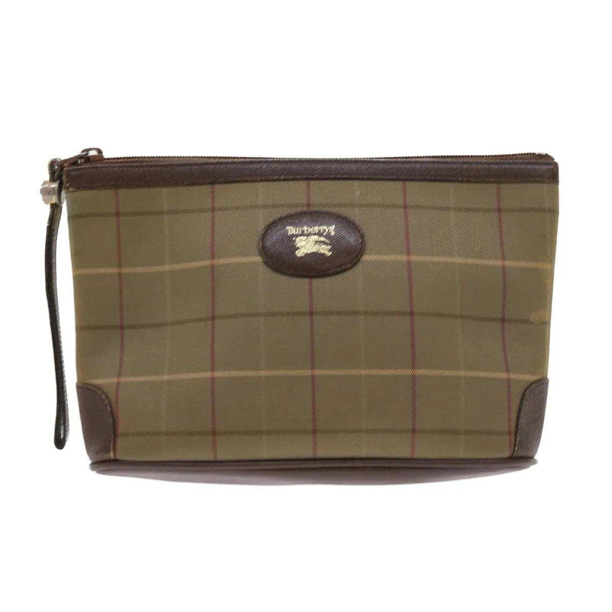 Trendy Inspired Burberryss Nova Check Clutch Bag Canvas 2set Brown Auth Bs8985
