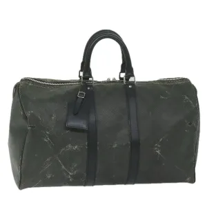 Trendy Inspired Louis Vuitton Damier Carbon Keepall 45 Boston Bag Black N41415 Lv Auth Bs10511