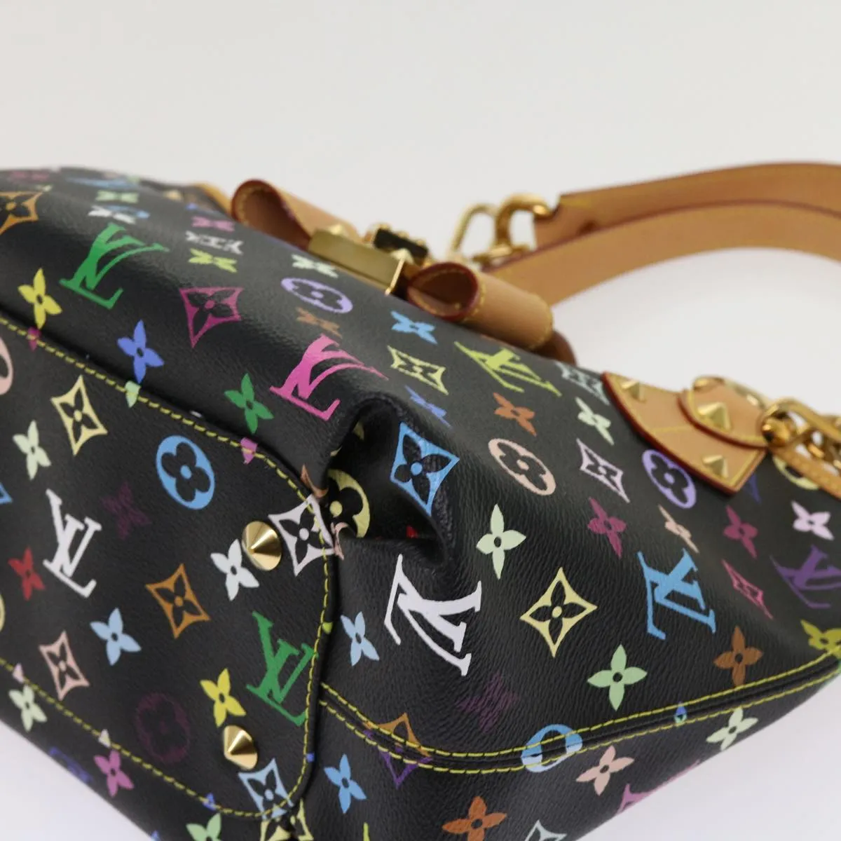 Trendy Inspired Louis Vuitton Monogram Multicolor Annie Mm Shoulder Bag Black M40308 Auth 62902a
