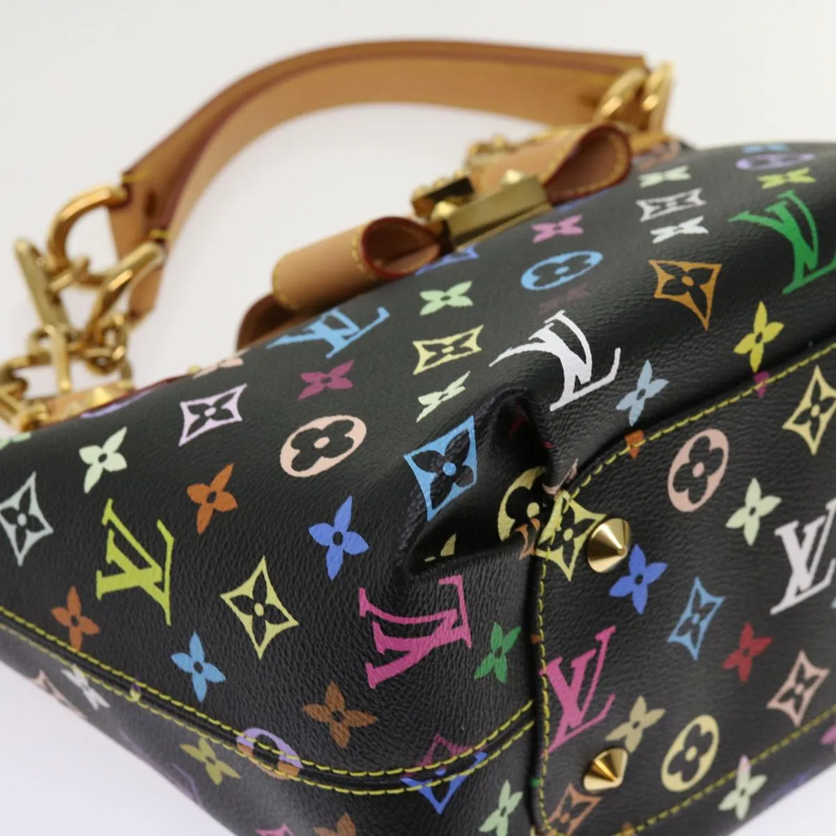 Trendy Inspired Louis Vuitton Monogram Multicolor Annie Mm Shoulder Bag Black M40308 Auth 62902a