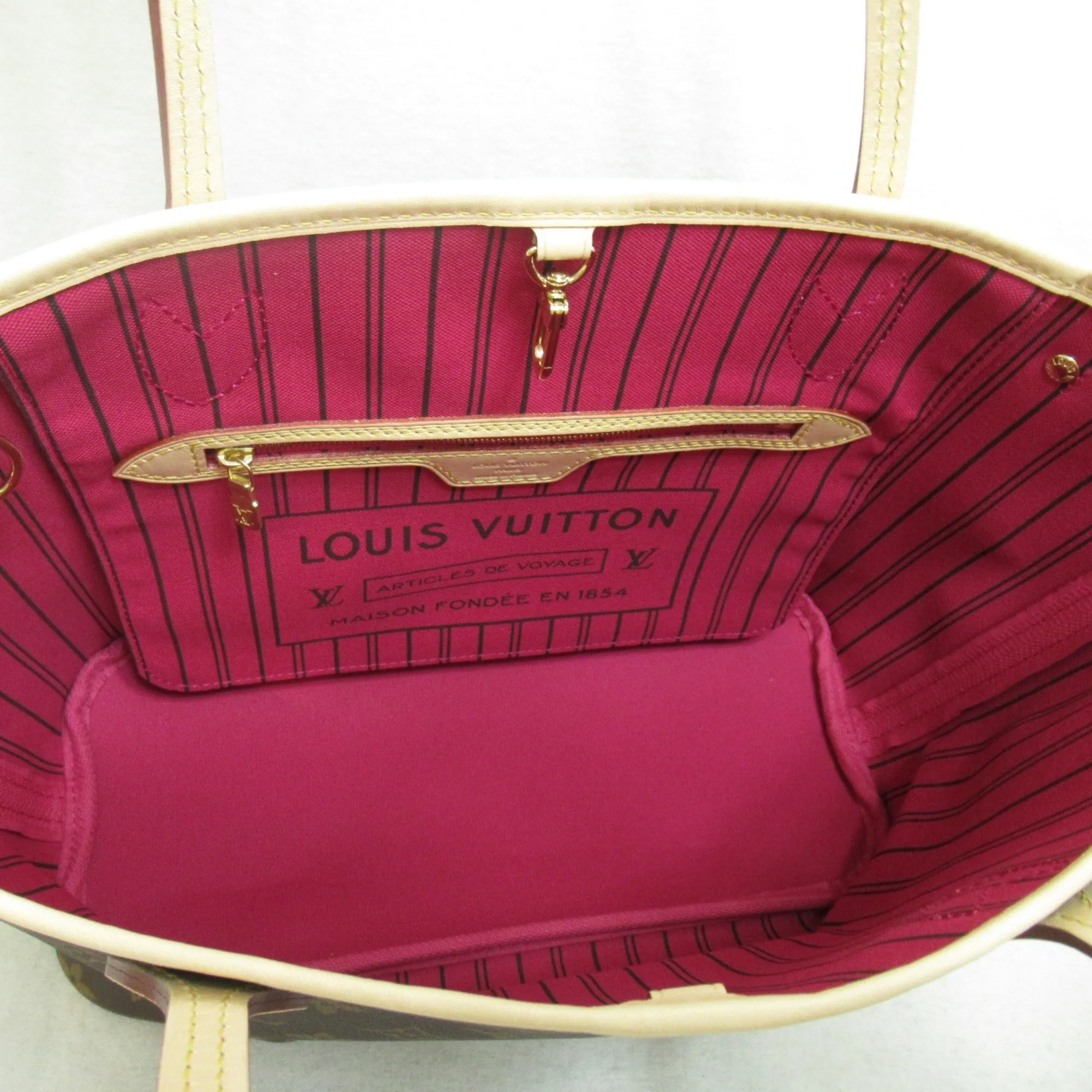 Trendy Inspired Louis Vuitton Never Full Pm Brown Pivoine Fuschia Monogram Pvc Coated Canvas M41245