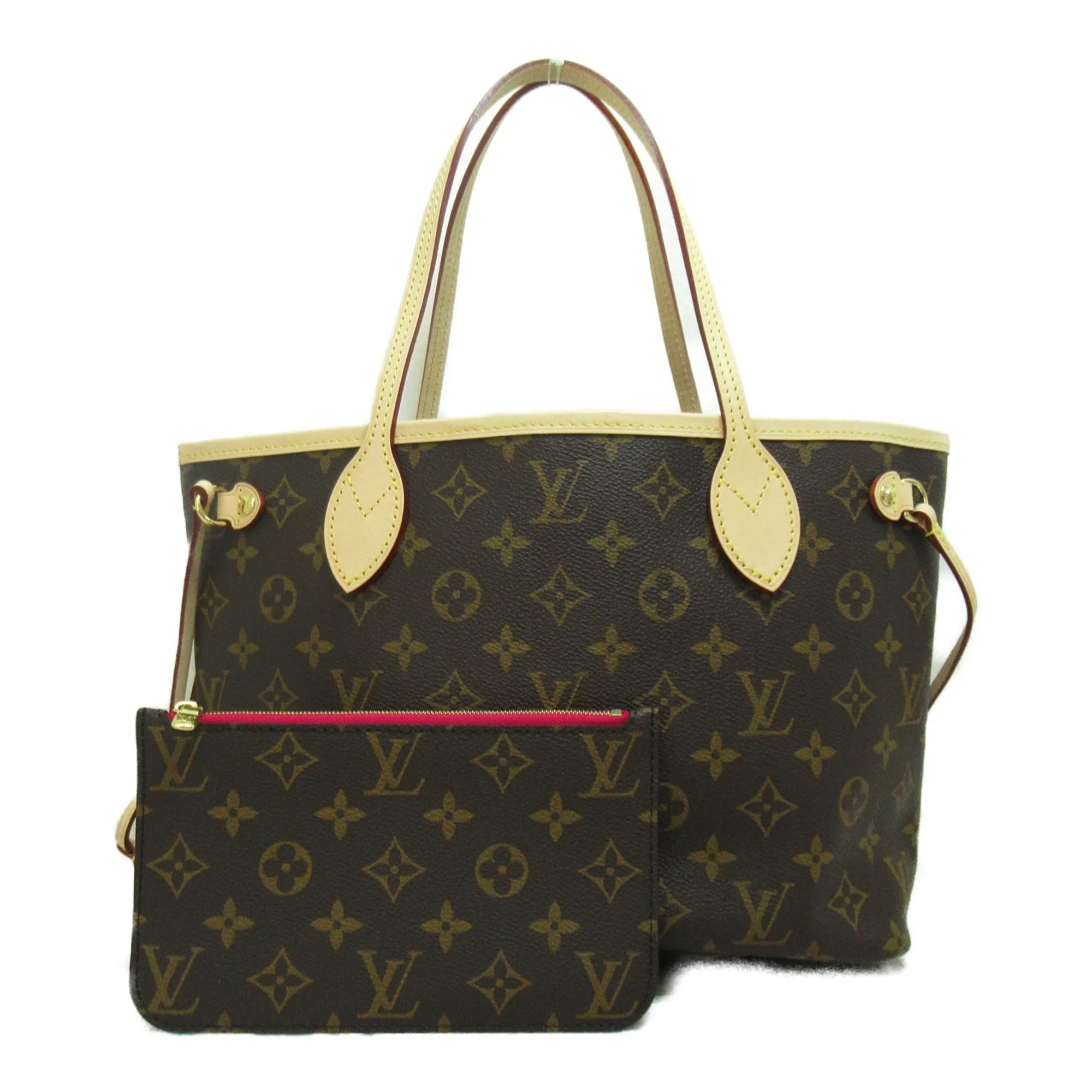 Trendy Inspired Louis Vuitton Never Full Pm Brown Pivoine Fuschia Monogram Pvc Coated Canvas M41245