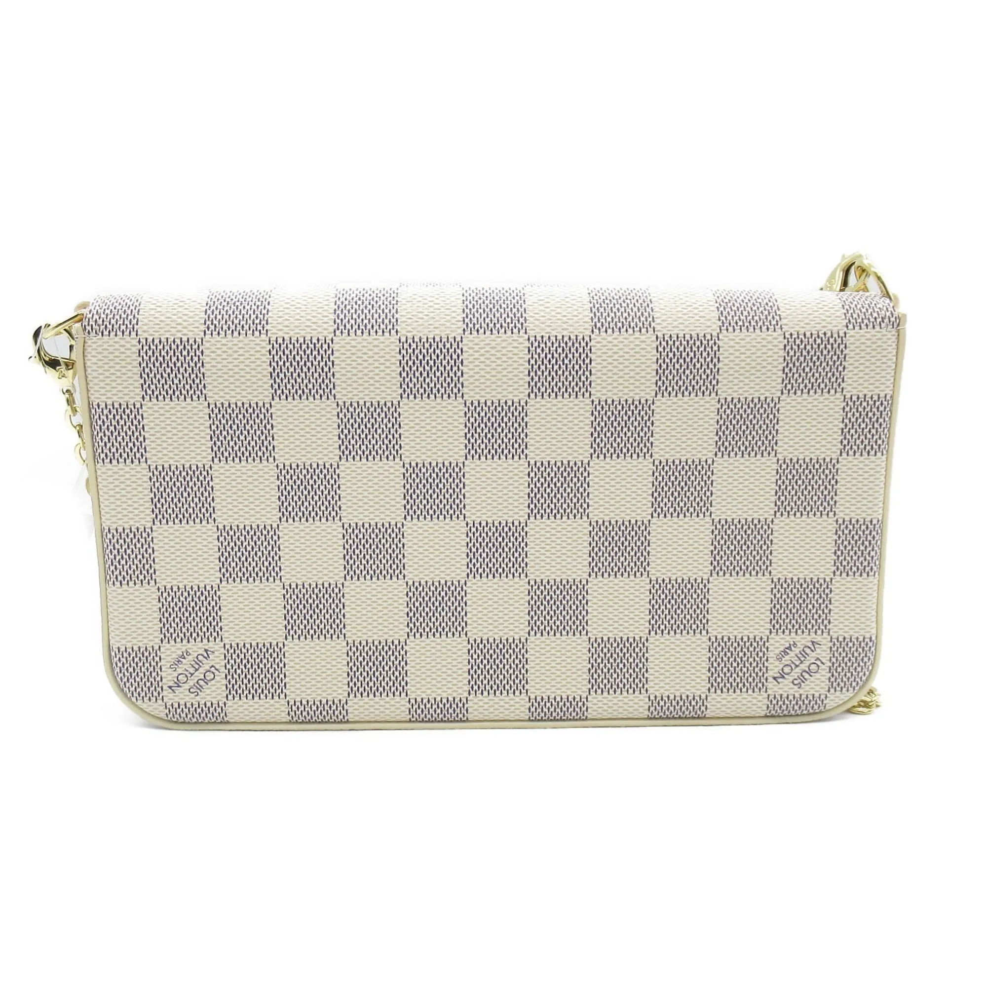 Trendy Inspired Louis Vuitton Pochette Felice White Damier Azur Leather N40491