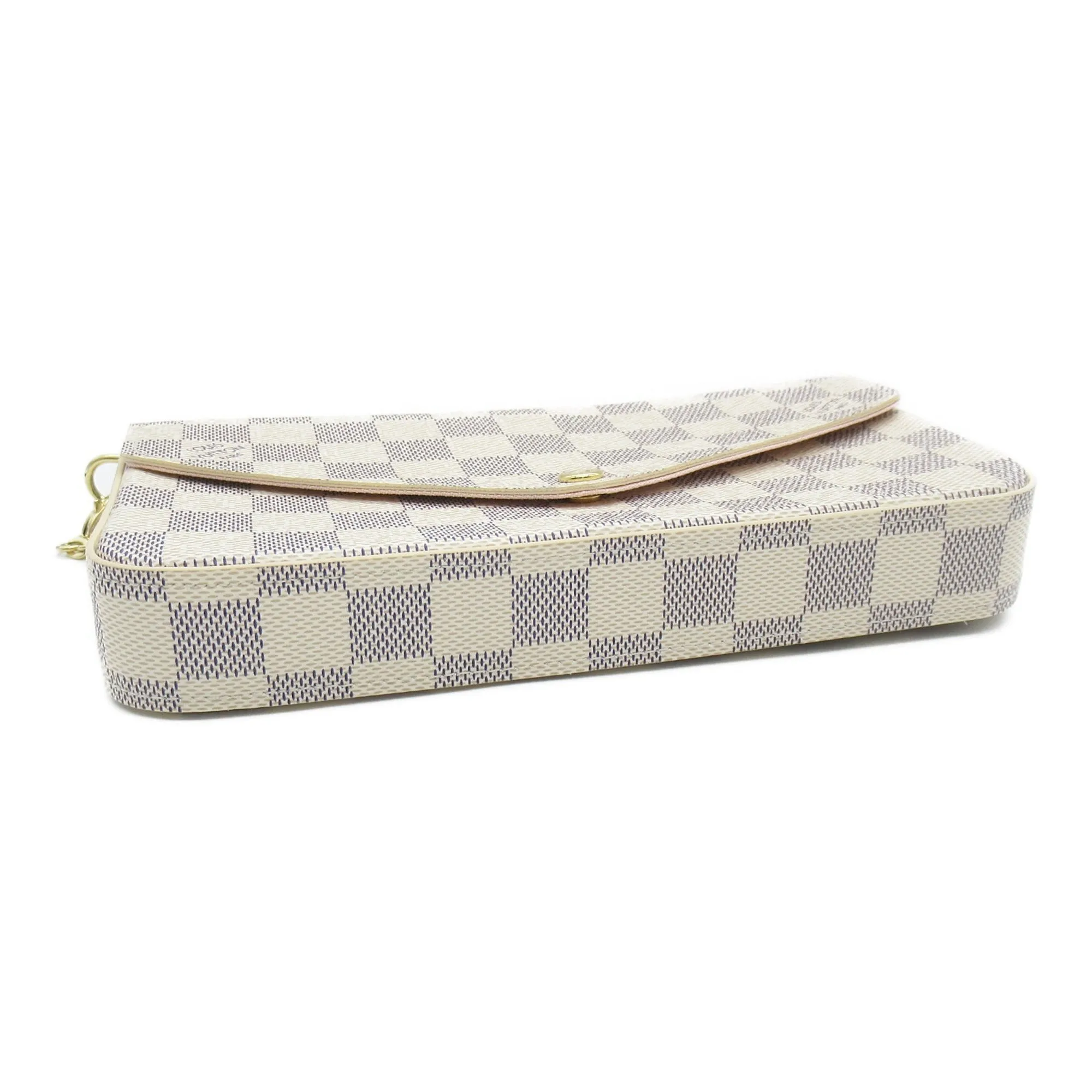 Trendy Inspired Louis Vuitton Pochette Felice White Damier Azur Leather N40491