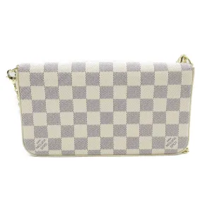 Trendy Inspired Louis Vuitton Pochette Felice White Damier Azur Leather N40491