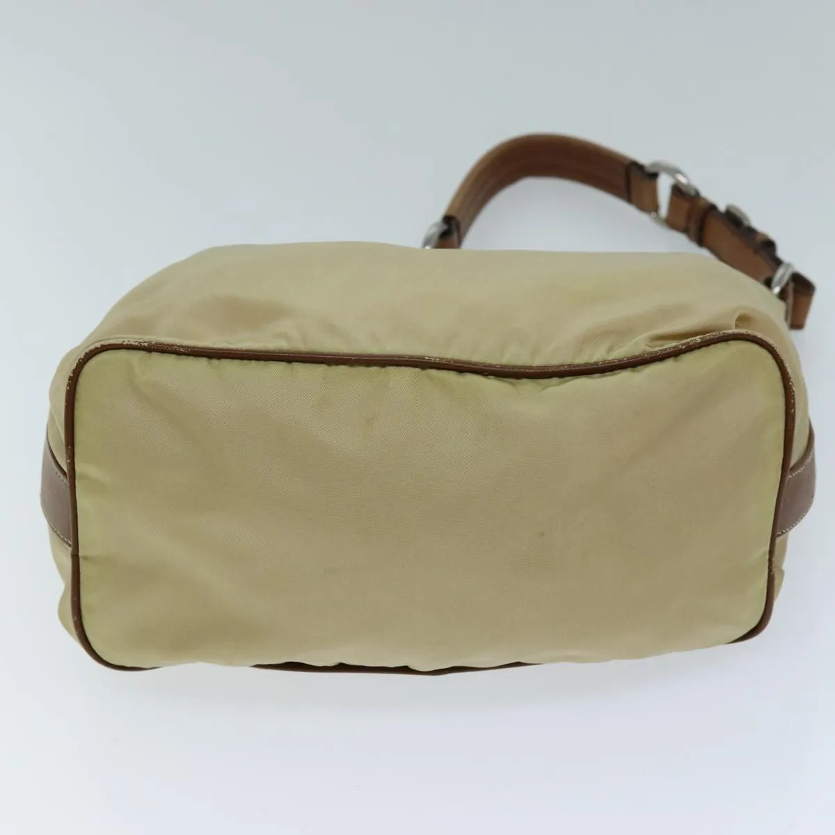 Trendy Inspired Prada Shoulder Bag Nylon Beige Auth 73602