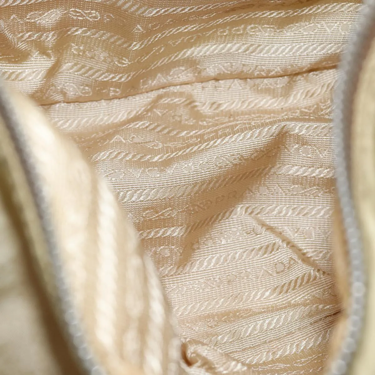 Trendy Inspired Prada Shoulder Bag Nylon Beige Auth 73602