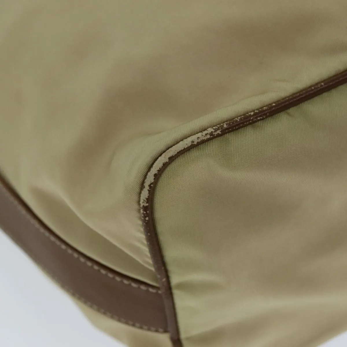 Trendy Inspired Prada Shoulder Bag Nylon Beige Auth 73602