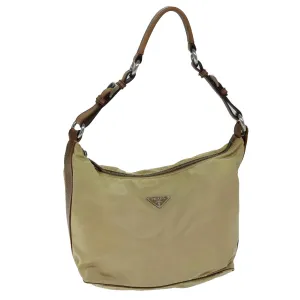 Trendy Inspired Prada Shoulder Bag Nylon Beige Auth 73602