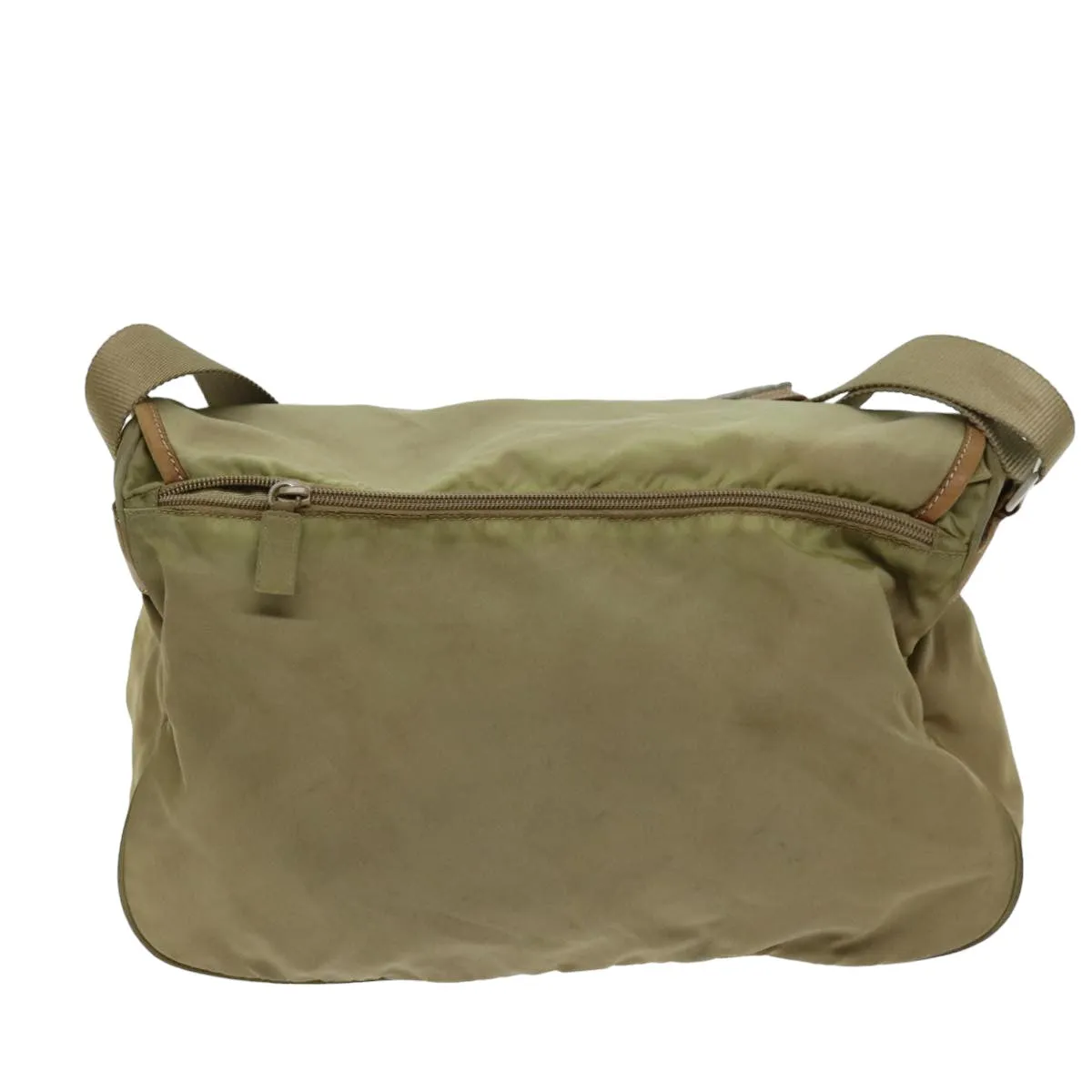 Trendy Inspired Prada Shoulder Bag Nylon Beige Auth 75615