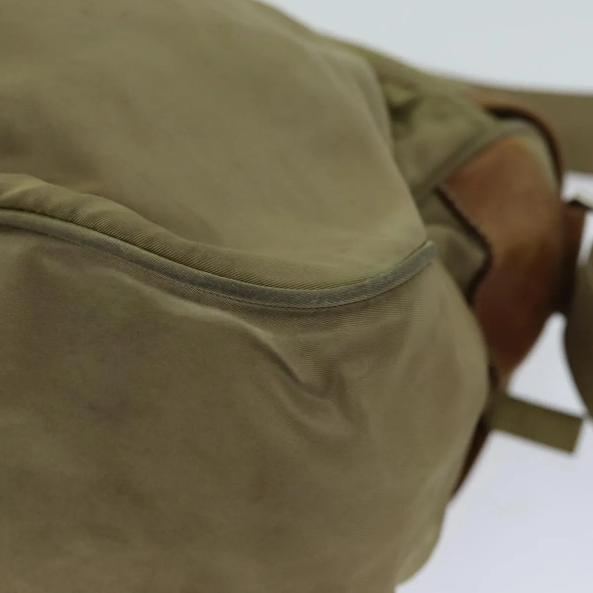 Trendy Inspired Prada Shoulder Bag Nylon Beige Auth 75615