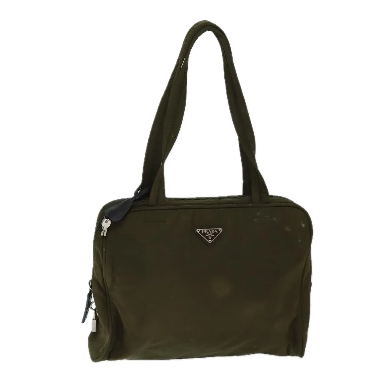 Trendy Inspired Prada Shoulder Bag Nylon Khaki Auth 71908