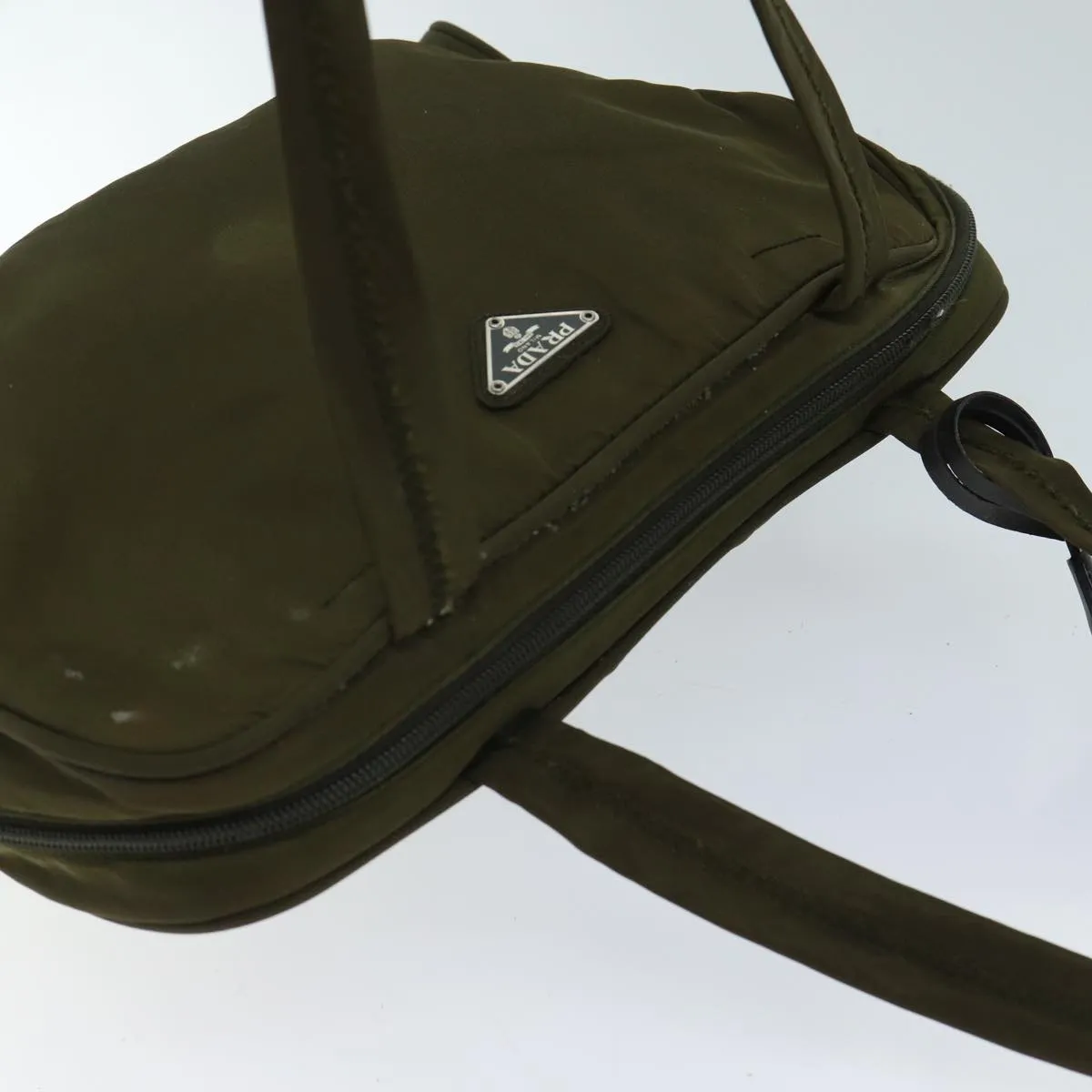 Trendy Inspired Prada Shoulder Bag Nylon Khaki Auth 71908