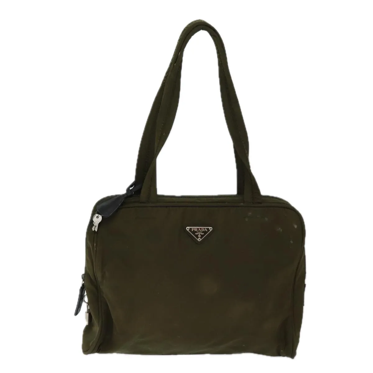 Trendy Inspired Prada Shoulder Bag Nylon Khaki Auth 71908