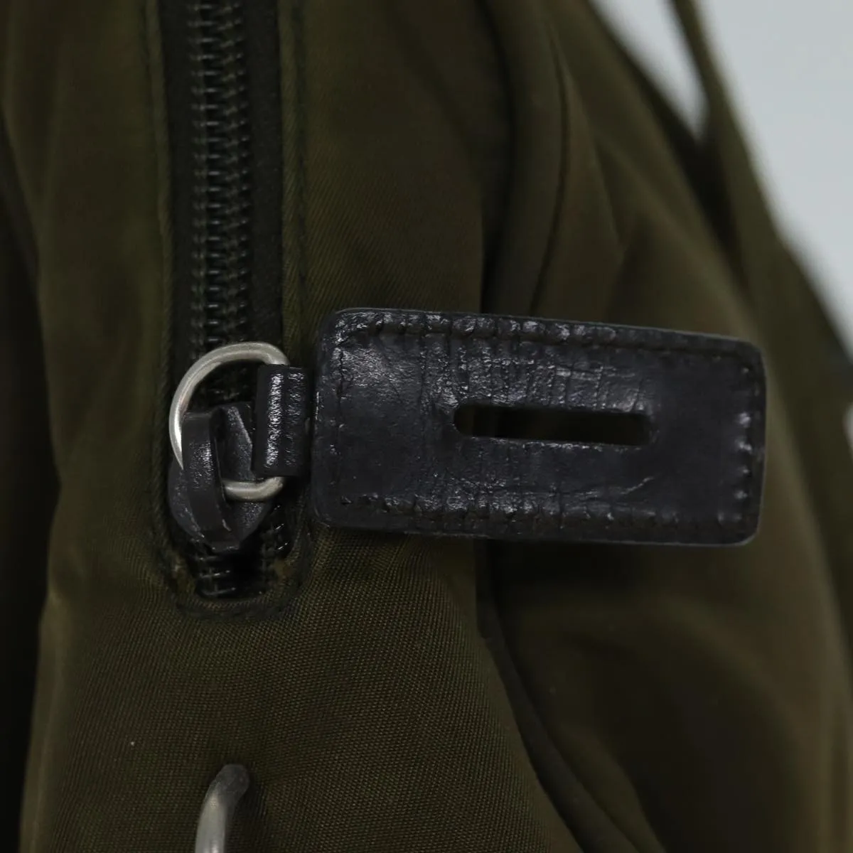 Trendy Inspired Prada Shoulder Bag Nylon Khaki Auth 71908
