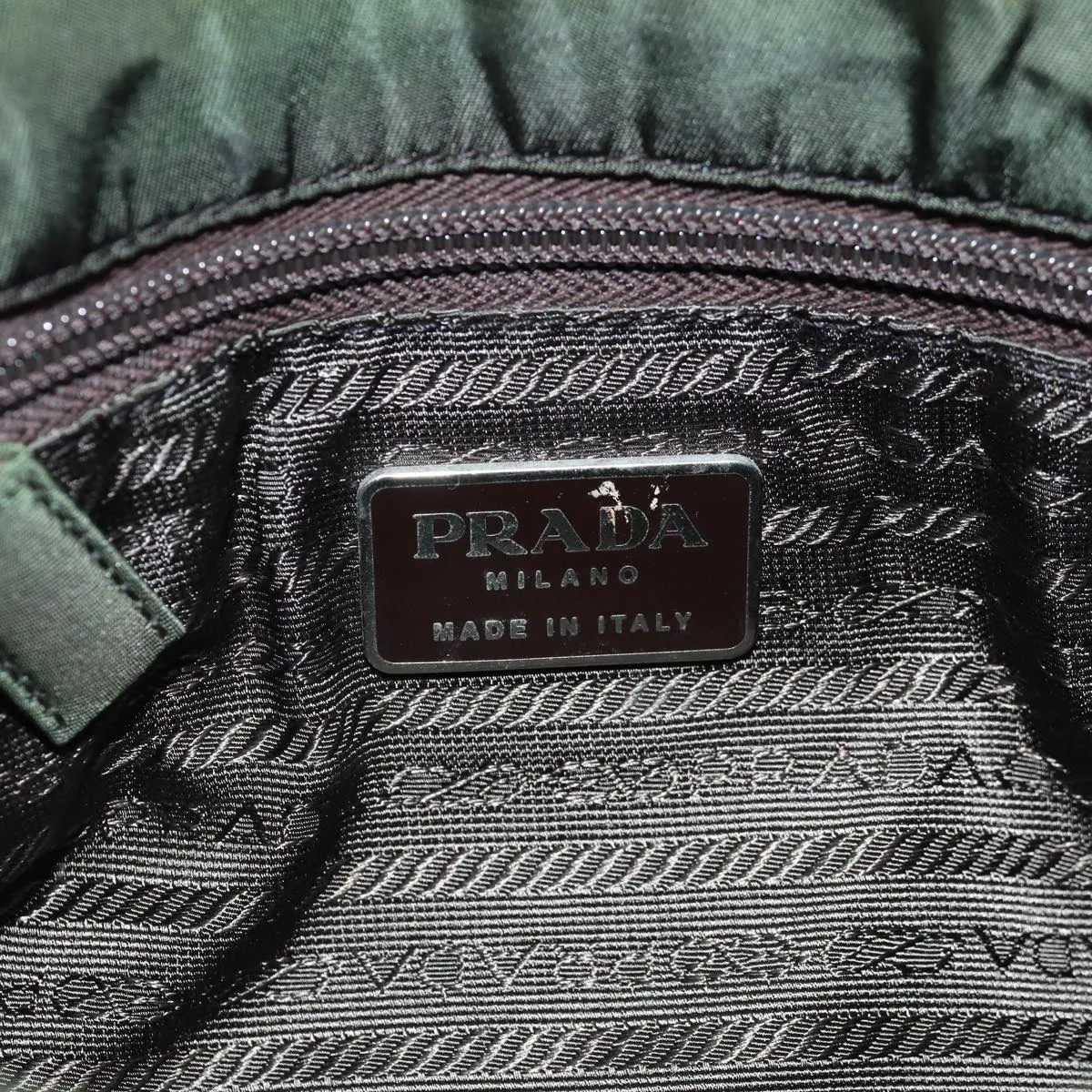 Trendy Inspired Prada Shoulder Bag Nylon Khaki Auth 74196