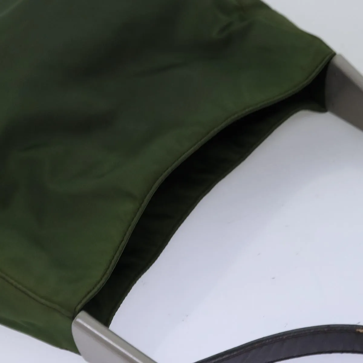 Trendy Inspired Prada Shoulder Bag Nylon Khaki Auth 74196