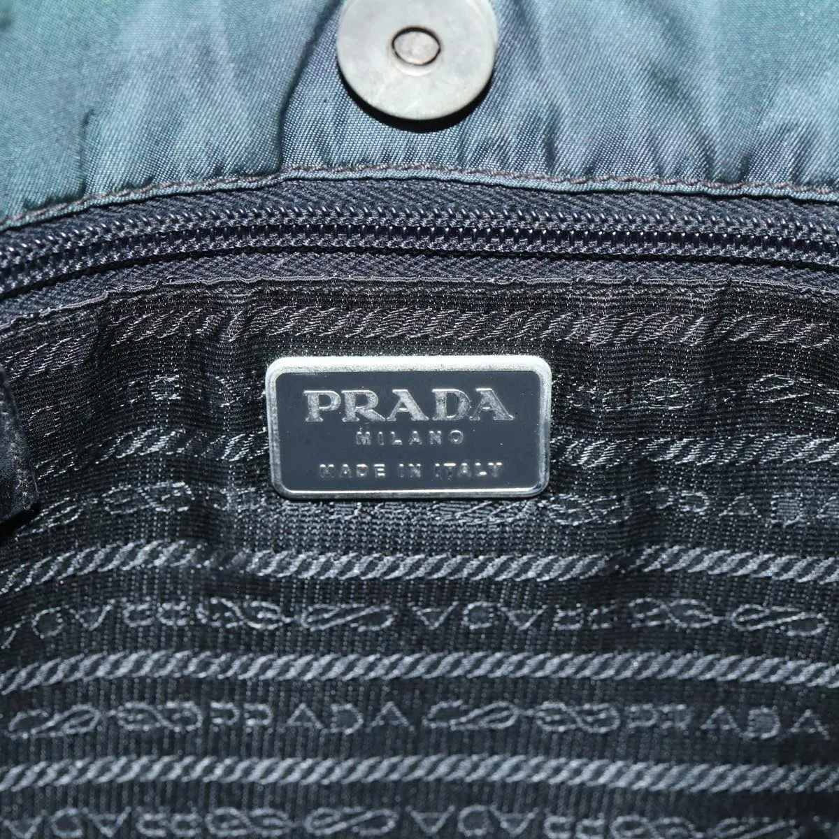 Trendy Inspired Prada Shoulder Bag Nylon Khaki Auth 78482