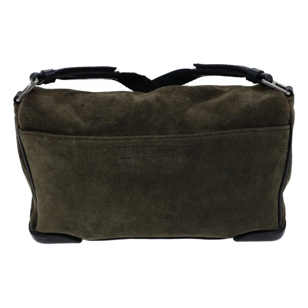 Trendy Inspired Prada Shoulder Bag Suede Khaki Auth 72953