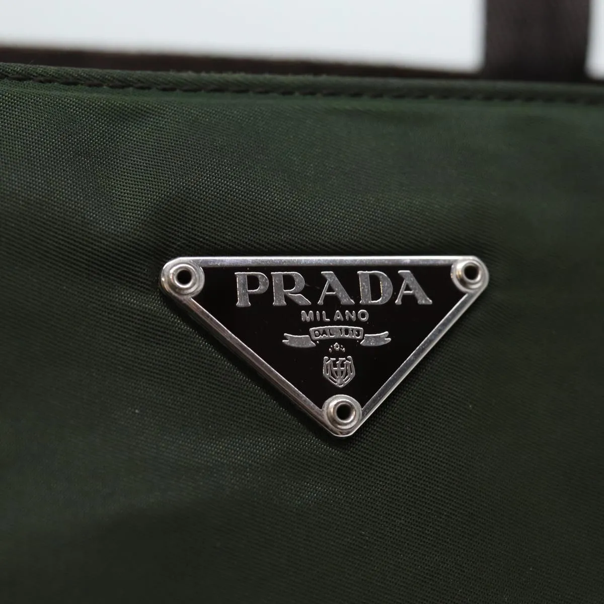 Trendy Inspired Prada Tote Bag Nylon Khaki Auth Yk12400
