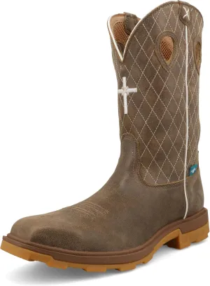 Twisted X Men's 12" UltraLite X Work Boot, Square Toe Nano Toe with UltraLite X