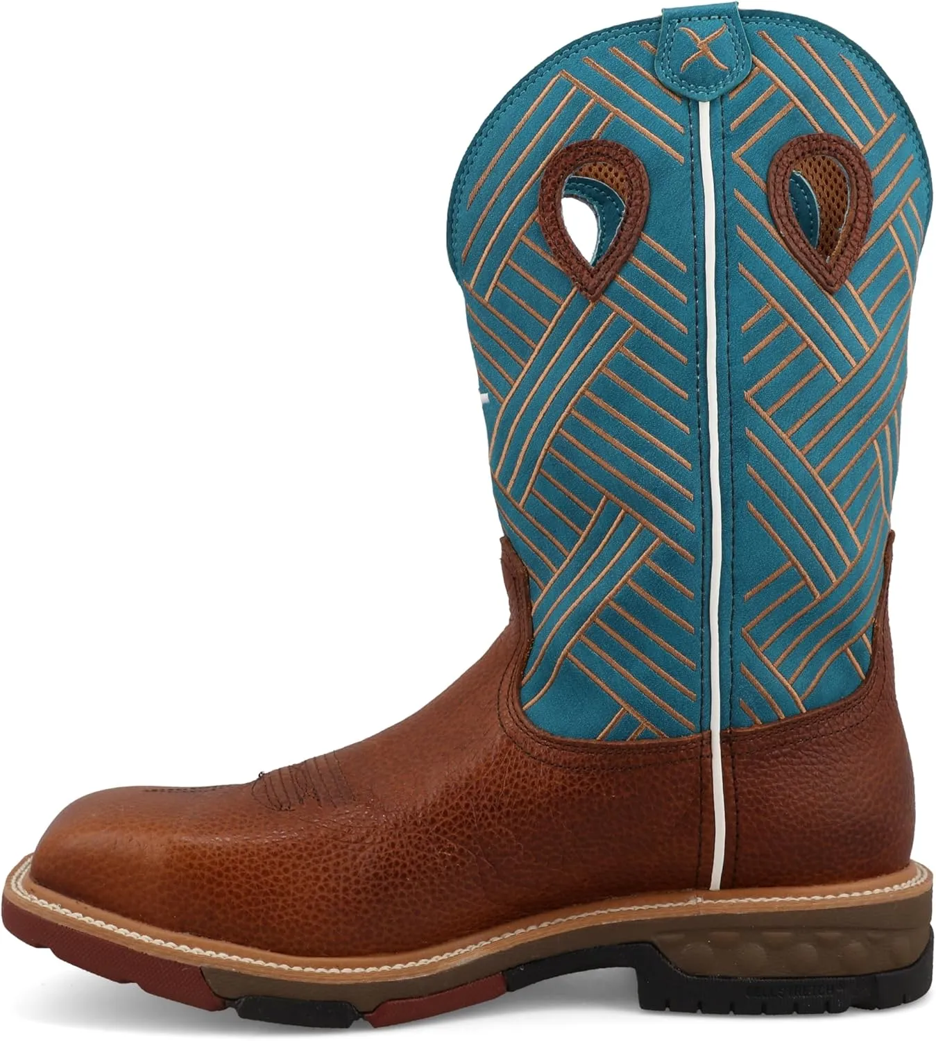 Twisted X Men's 12" Western Work Boot, Square Toe Alloy Toe with CellStretch
