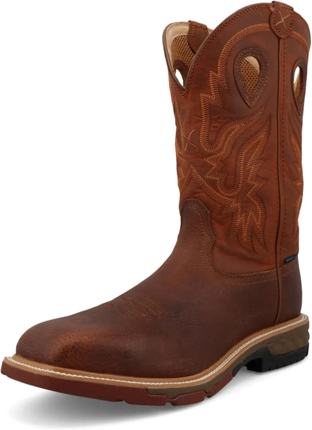 Twisted X Men's 12" Western Work Boot, Square Toe Alloy Toe with CellStretch