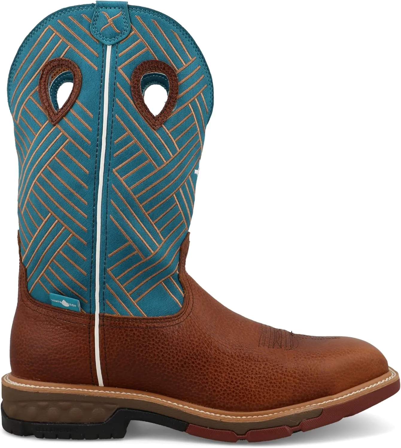 Twisted X Men's 12" Western Work Boot, Square Toe Alloy Toe with CellStretch