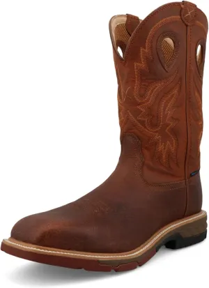 Twisted X Men's 12" Western Work Boot, Square Toe Alloy Toe with CellStretch