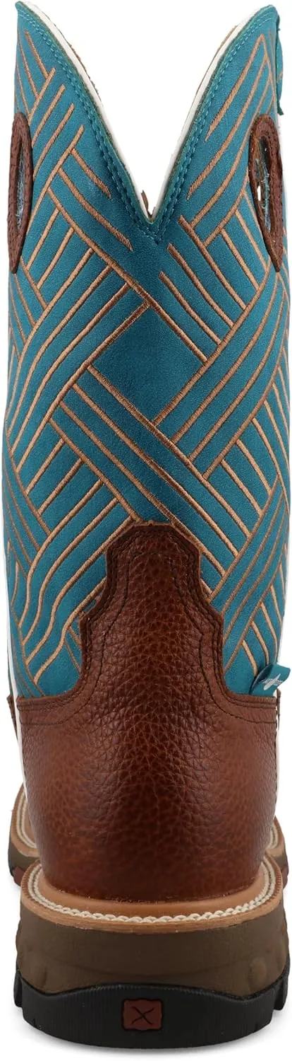 Twisted X Men's 12" Western Work Boot, Square Toe Alloy Toe with CellStretch