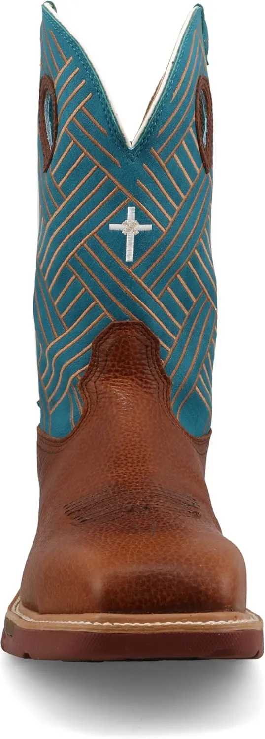 Twisted X Men's 12" Western Work Boot, Square Toe Alloy Toe with CellStretch