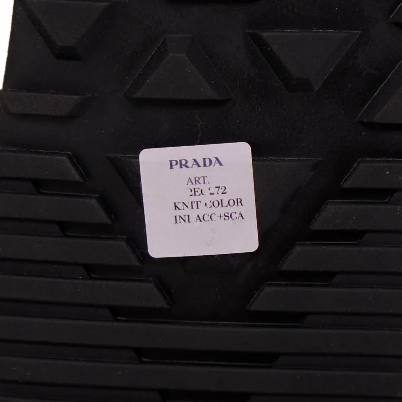 UK 10.5 US 11.5 NEW $760 PRADA Blue Red White Mln 70 KNIT LOGO TRAINERS SNEAKERS