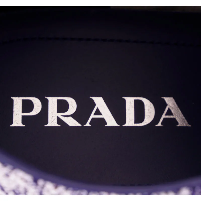 UK 10.5 US 11.5 NEW $760 PRADA Blue Red White Mln 70 KNIT LOGO TRAINERS SNEAKERS