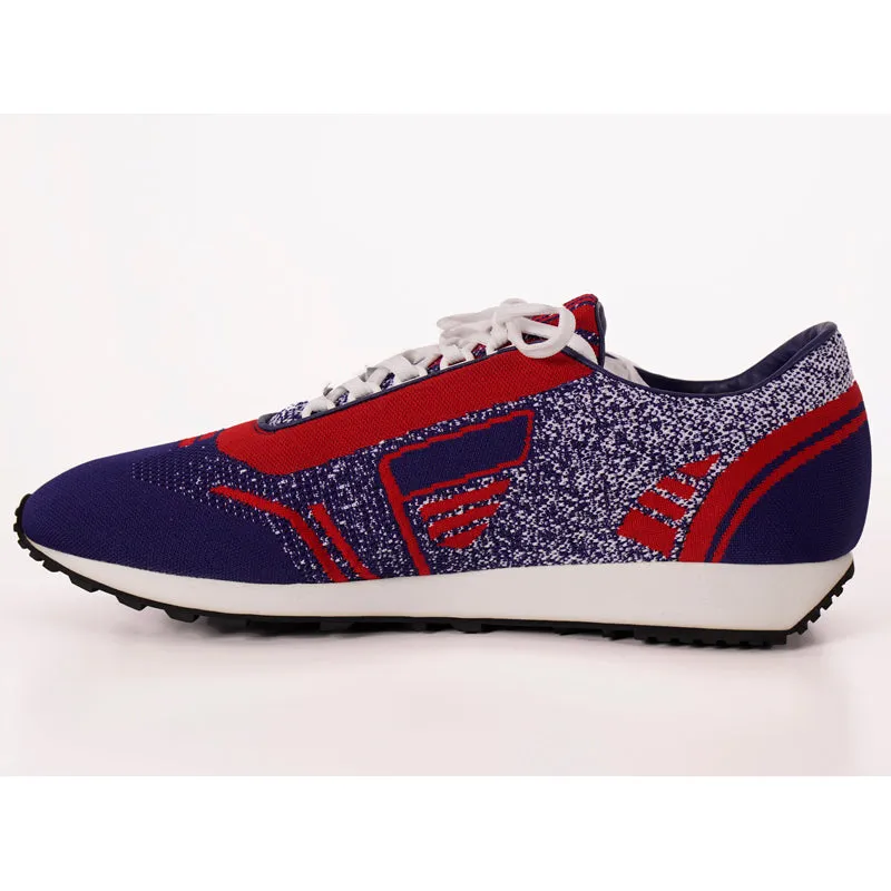 UK 10.5 US 11.5 NEW $760 PRADA Blue Red White Mln 70 KNIT LOGO TRAINERS SNEAKERS