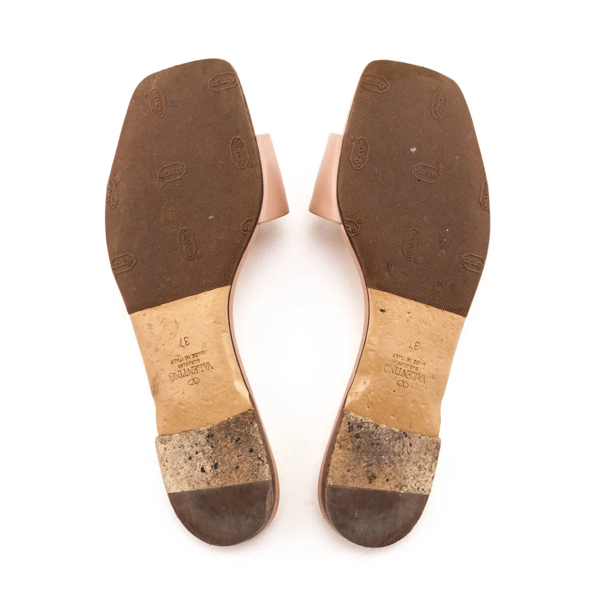 Valentino Nude One Stud Slide Sandals Size US 7 | EU 37