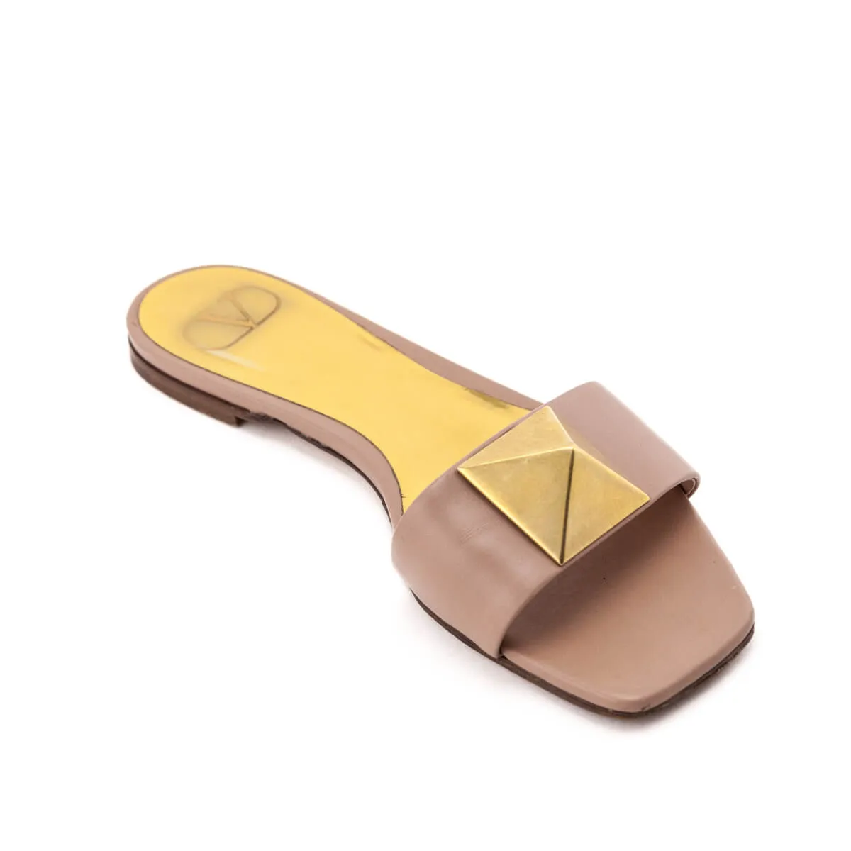 Valentino Nude One Stud Slide Sandals Size US 7 | EU 37