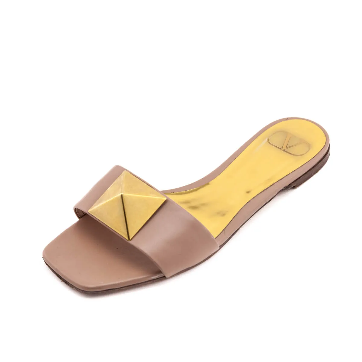 Valentino Nude One Stud Slide Sandals Size US 7 | EU 37