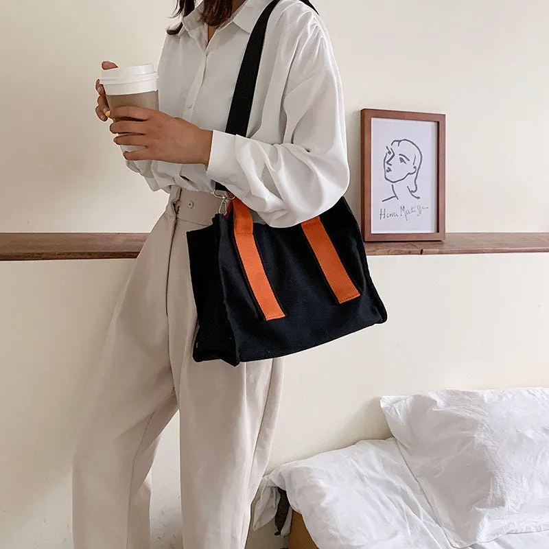 Versatile Canvas Tote with Top Handle and Adjustable Strap