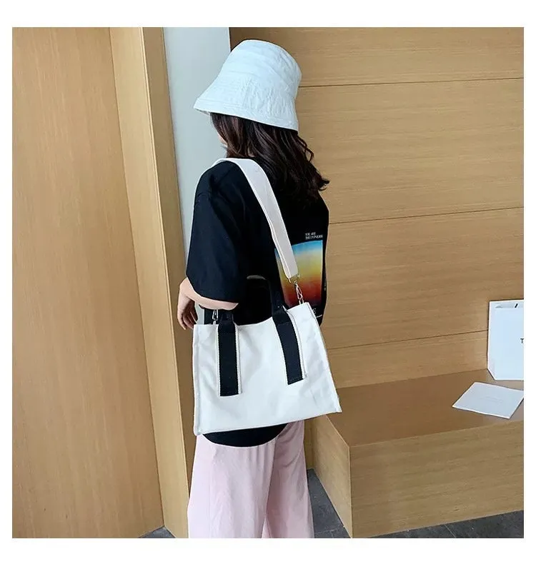 Versatile Canvas Tote with Top Handle and Adjustable Strap