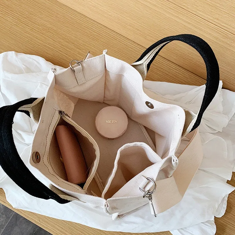 Versatile Canvas Tote with Top Handle and Adjustable Strap