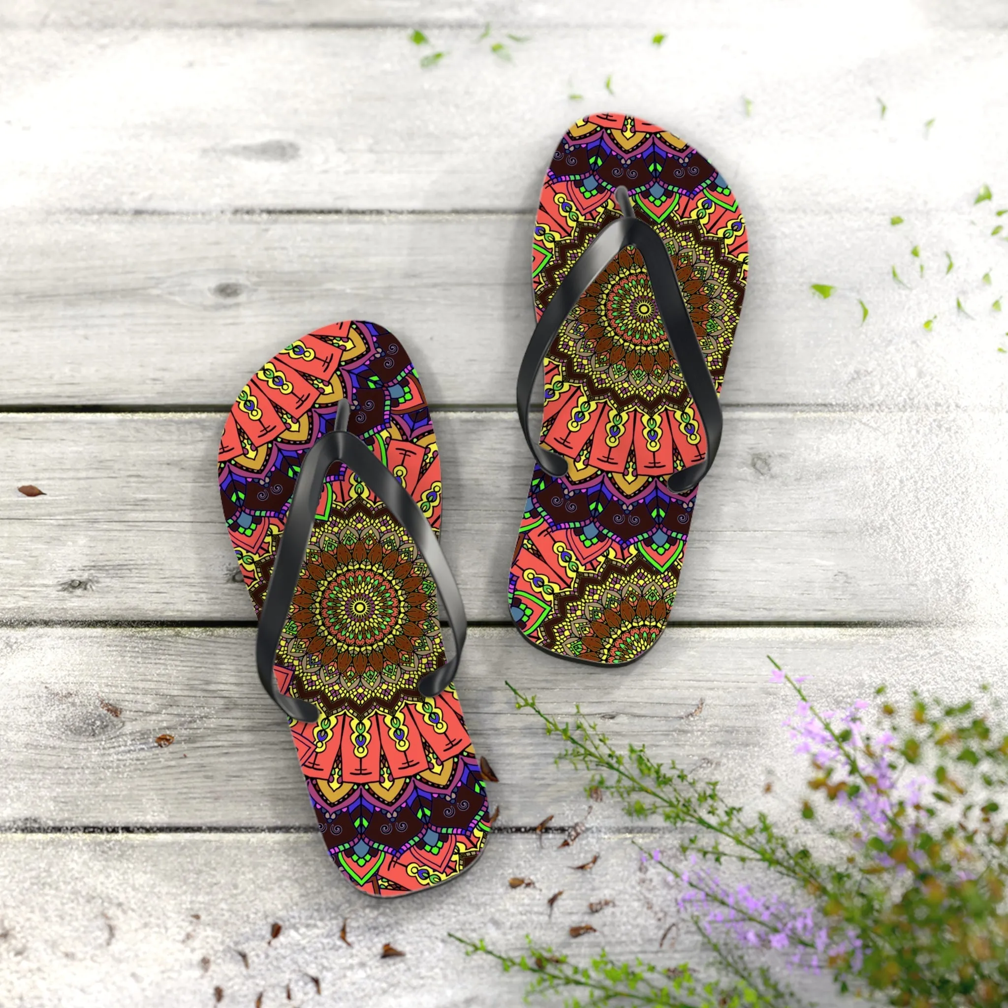 Vibrant Mandala Sandals - Colorful & Intricate