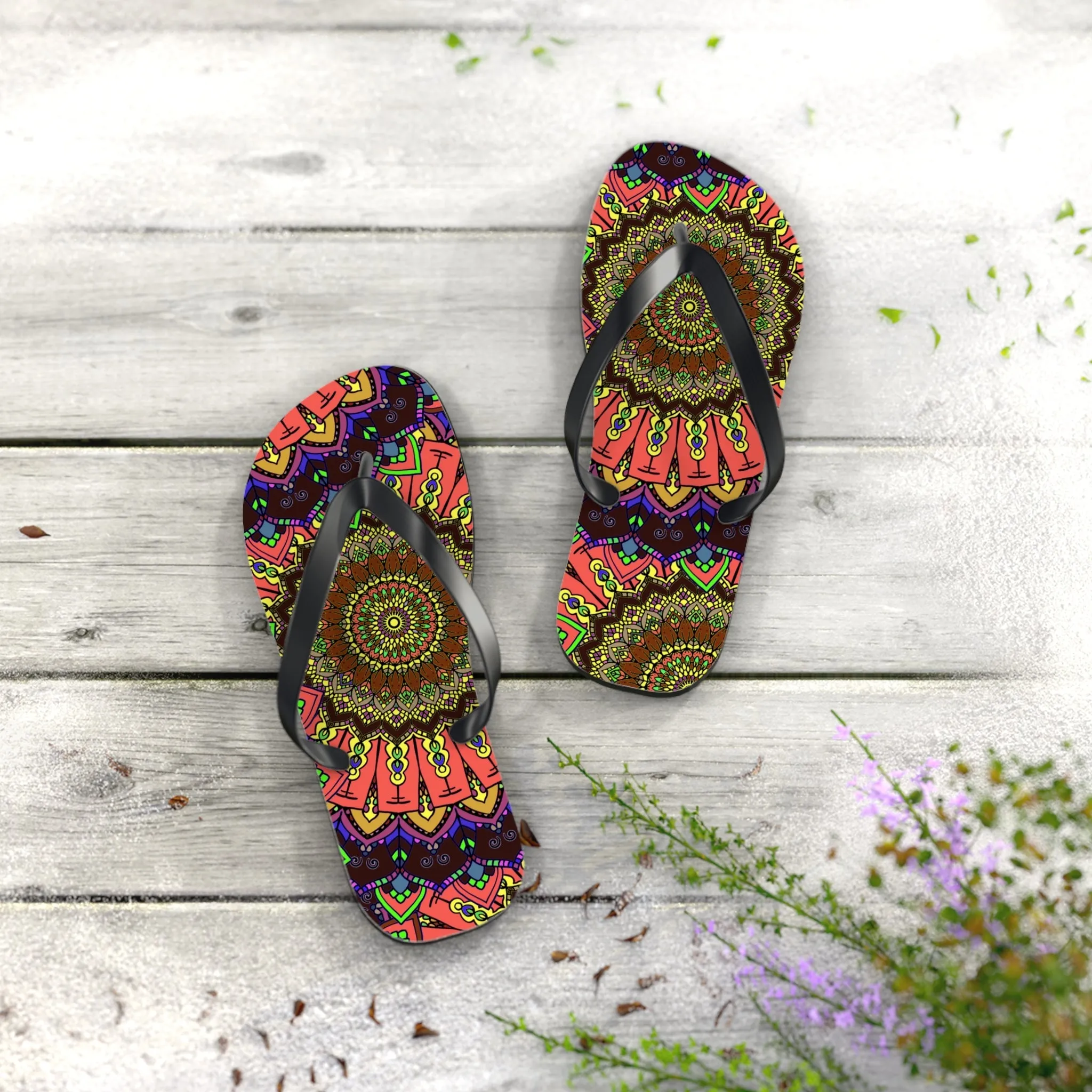 Vibrant Mandala Sandals - Colorful & Intricate