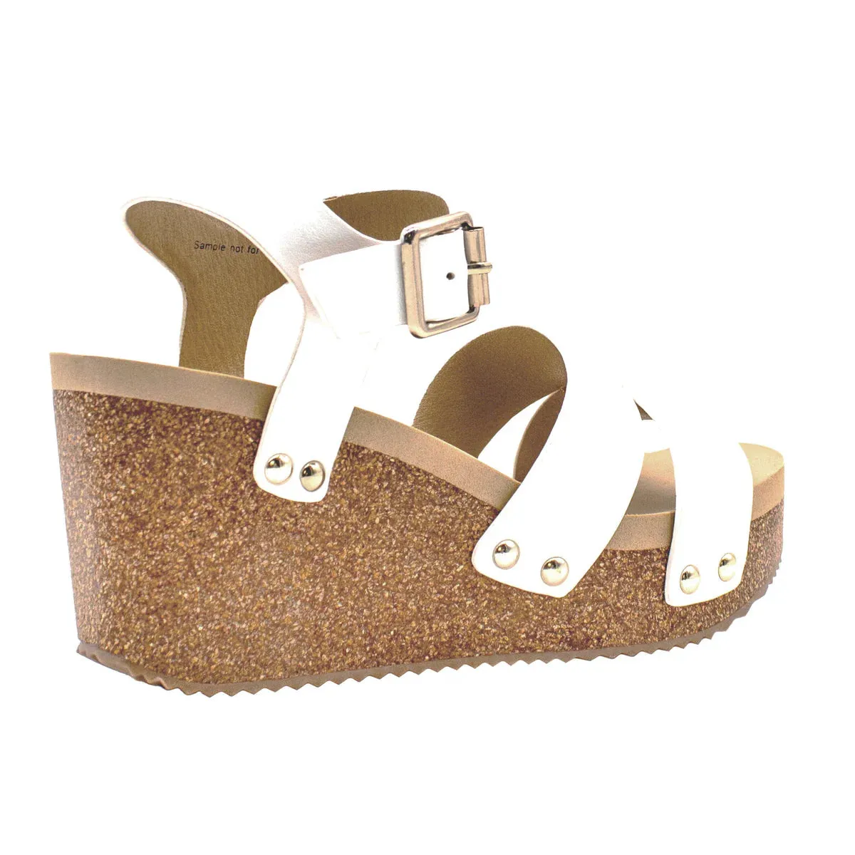 Volatile Agnes White Wedge Sandal
