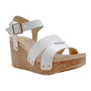 Volatile Agnes White Wedge Sandal