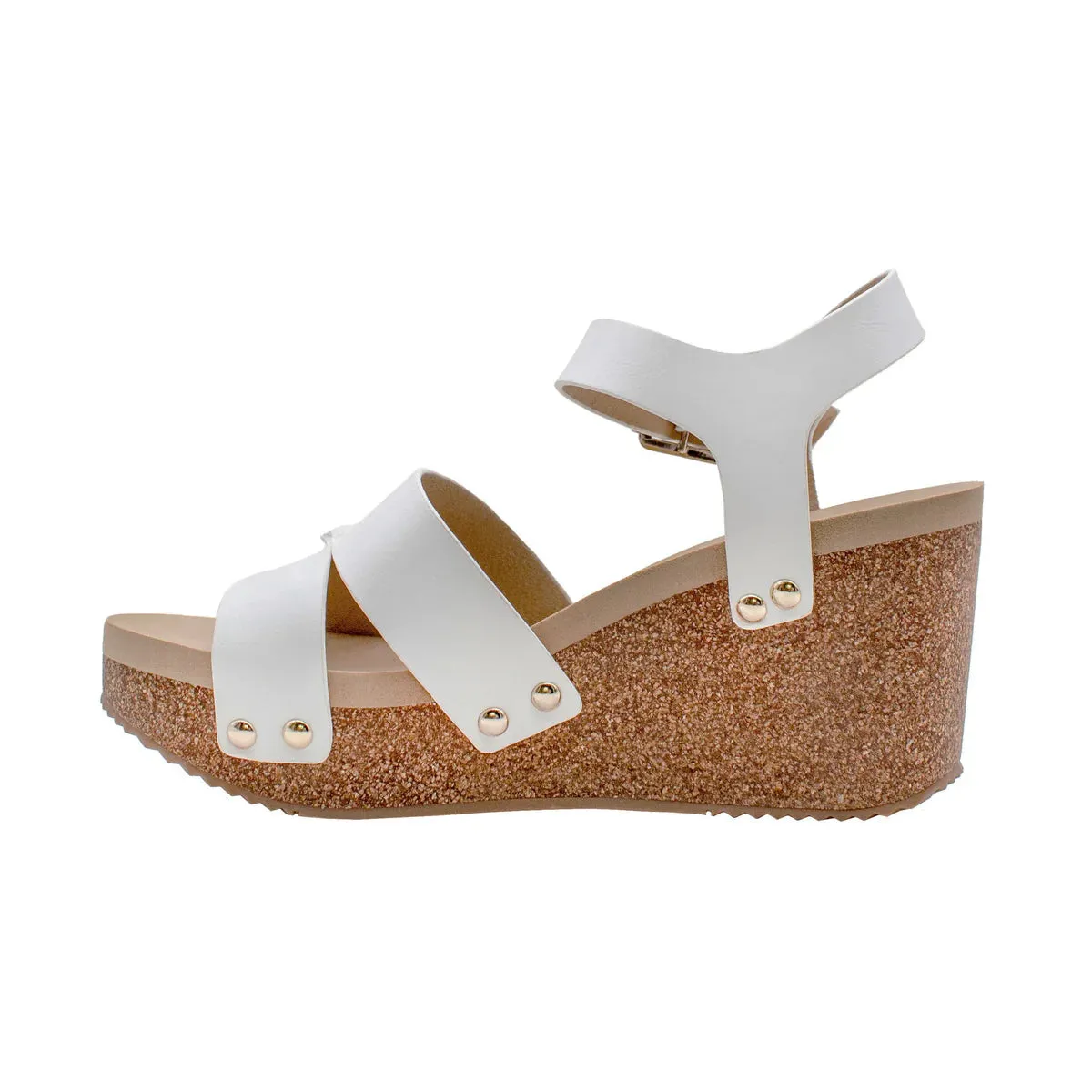 Volatile Agnes White Wedge Sandal