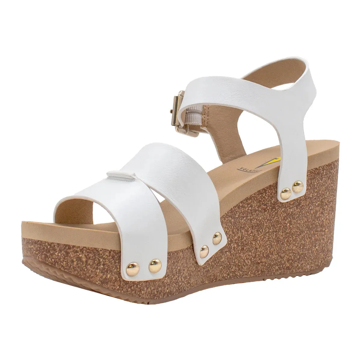 Volatile Agnes White Wedge Sandal