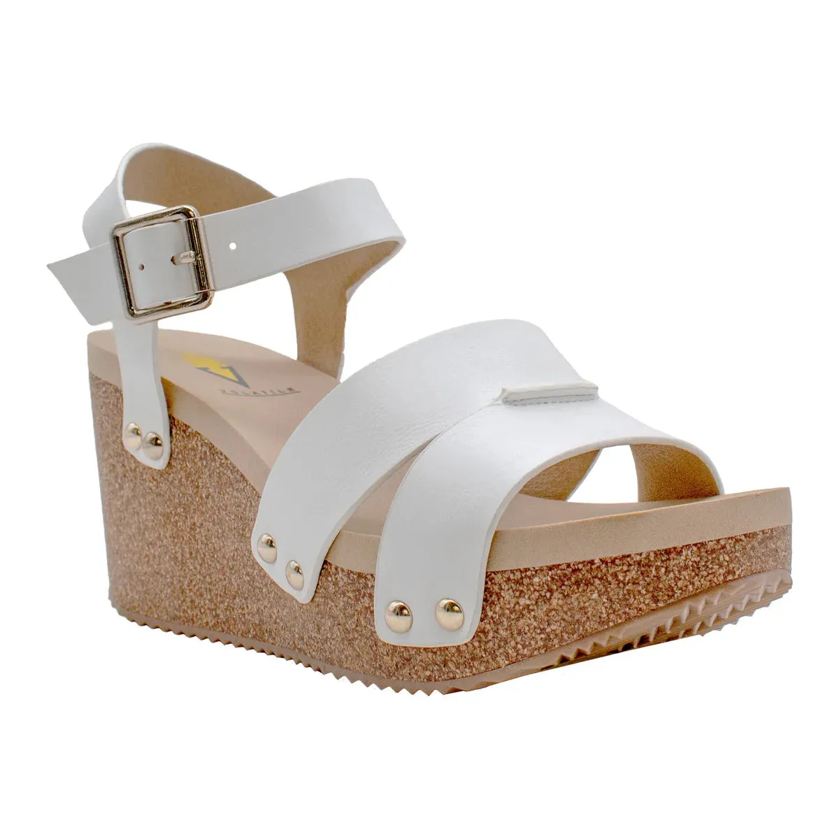 Volatile Agnes White Wedge Sandal